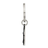 Chisel Stainless Steel Polished Black IP-plated with Crystals Star 2 Piece Key Ring